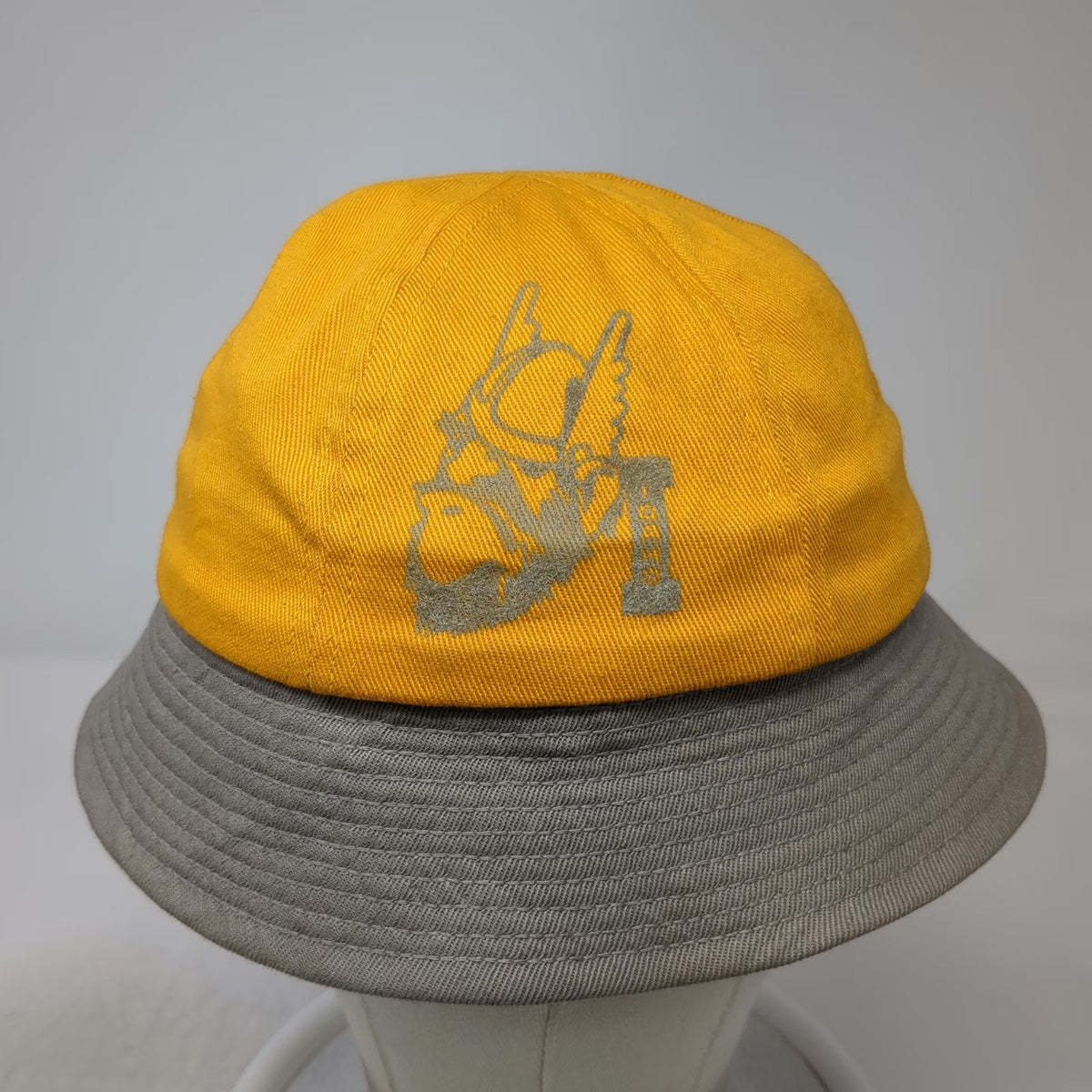 Yellow Bucket Hat M Gray Graphic Two Tone Cotton Twill Wide Brim Idaho Vandals