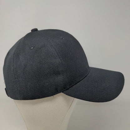 Tan's Club Men's Strapback Hat Black Blank 100% Acrylic Adjustable