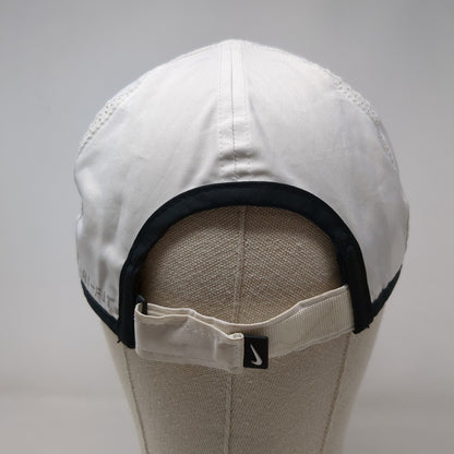 Nike Dri-Fit Strapback Hat White One Size Featherlight Black Trim