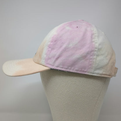 Adidas Baseball Cap White Pink Orange One Size Tie Dye Logo Slideback Cotton