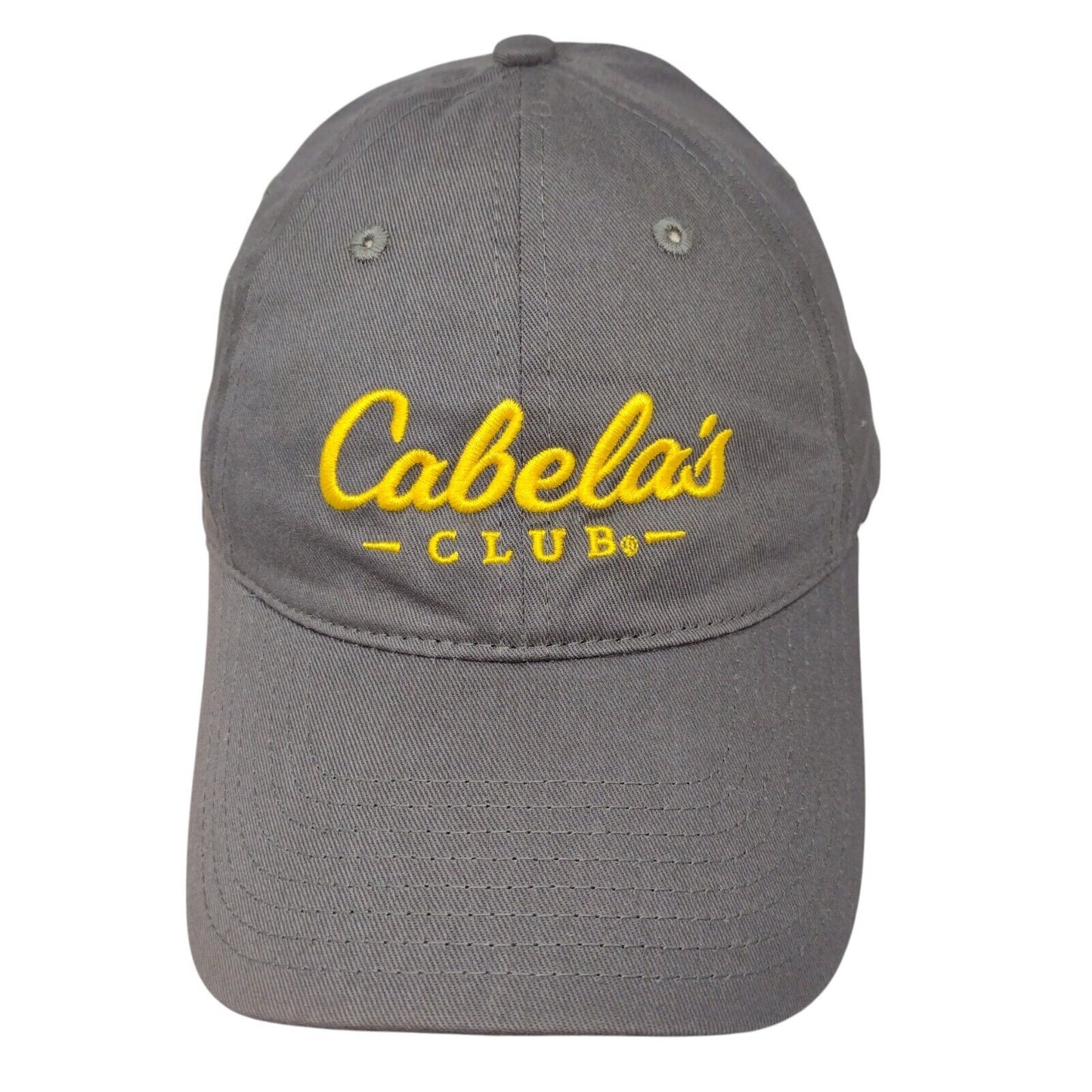 Cabela's Club Slideback Hat Gray OSFA Embroidered Adjustable 6 Panel