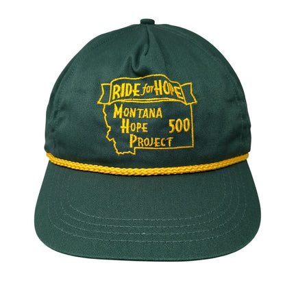 Ride For Hope Slideback Rope Hat Green OSFA Montana Hope Project 500