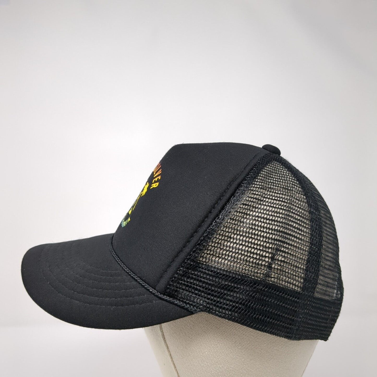 Quiksilver Snapback Rope Trucker Hat Black Youth One Size Mesh Back