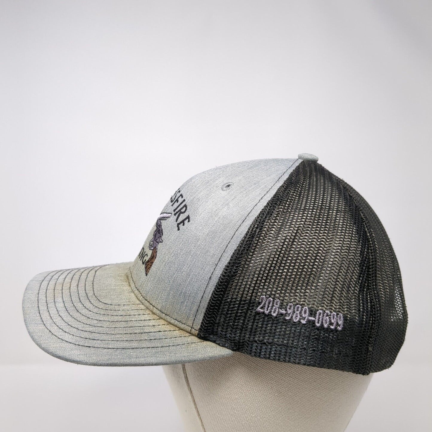 Crossfire Fencing Snapback Trucker Hat Gray OS Adjustable Mesh Back Richardson