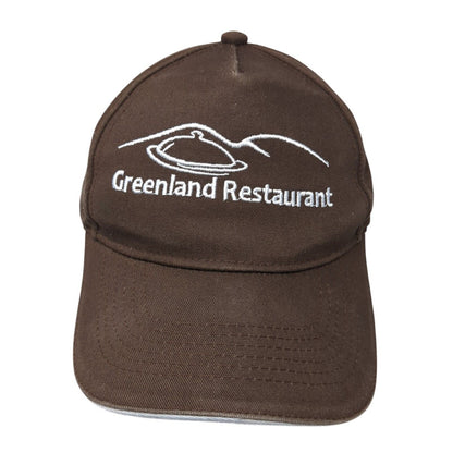 Greenland Restaurant Slideback Baseball Cap Brown OS Adjustable Embroidered