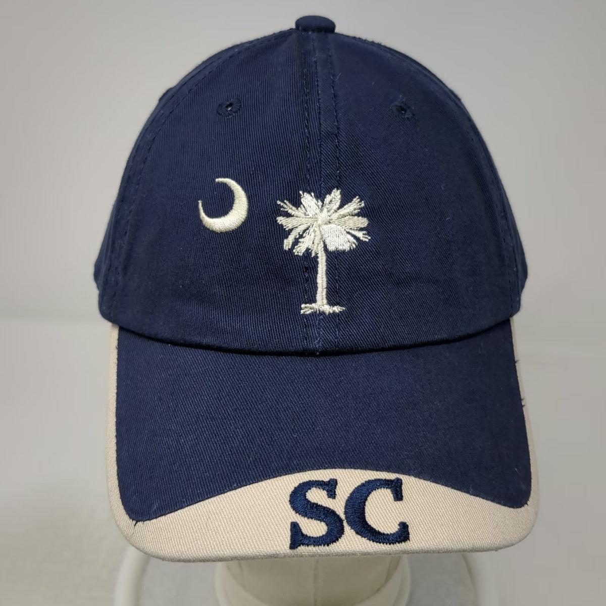 Strand Headwear Blue Beige One Size Baseball Cap Hat South Carolina Palmetto SC