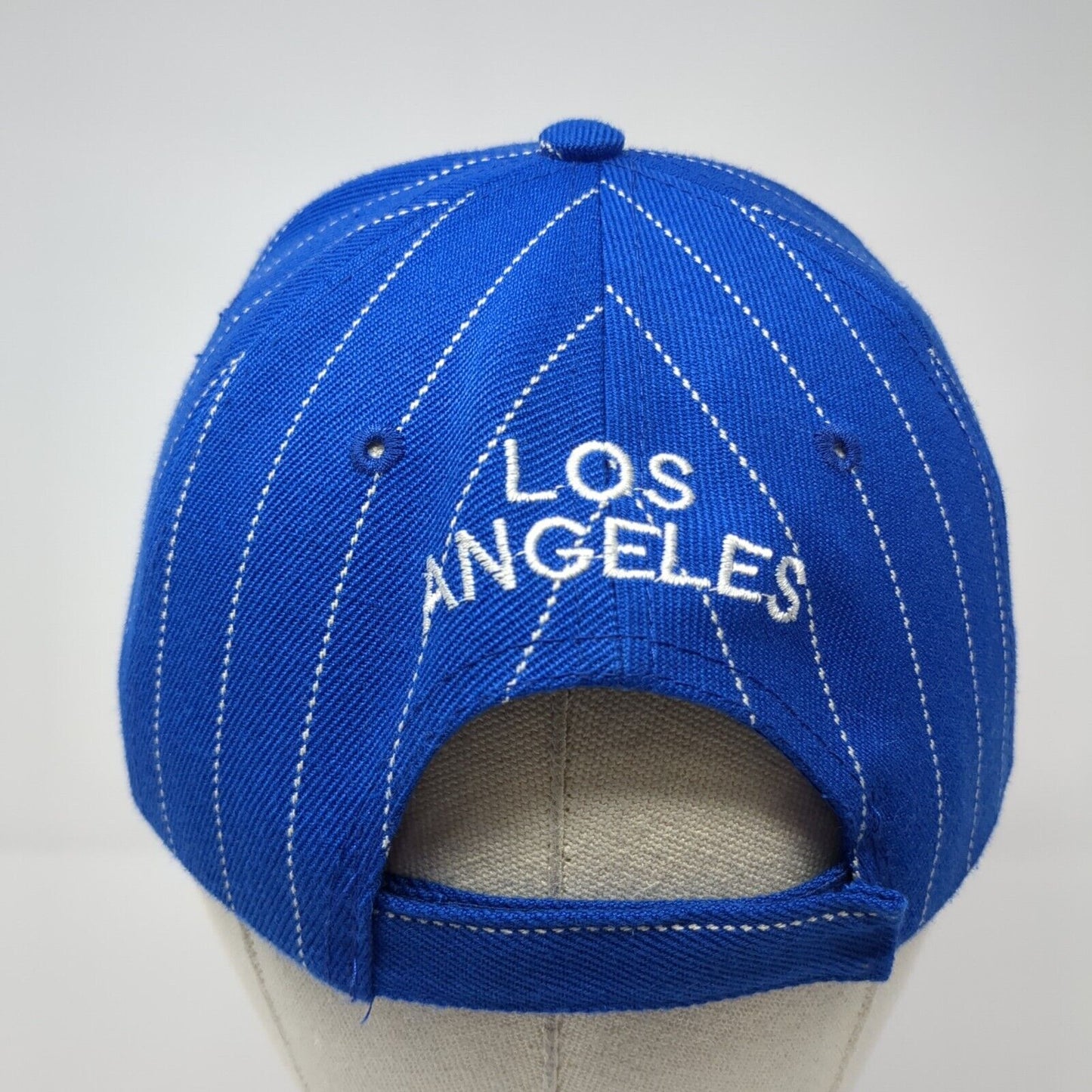 LA Los Angeles Strapback Hat Blue One Size Adjustable Embroidered 6 Panel