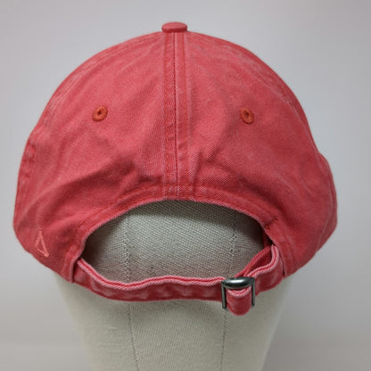 Ahead Baseball Cap Red One Size Fish Hook Logo Cotton Hat Slideback Curved Brim