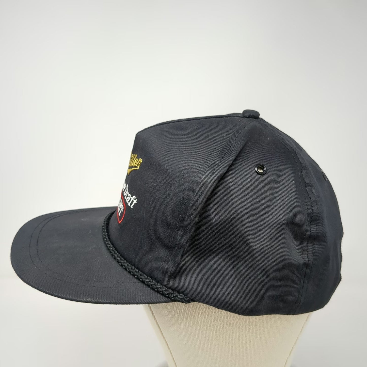 Miller 5 Panel Black Hat Genuine Draft Light Rope Snapback Beer Brew Vintage