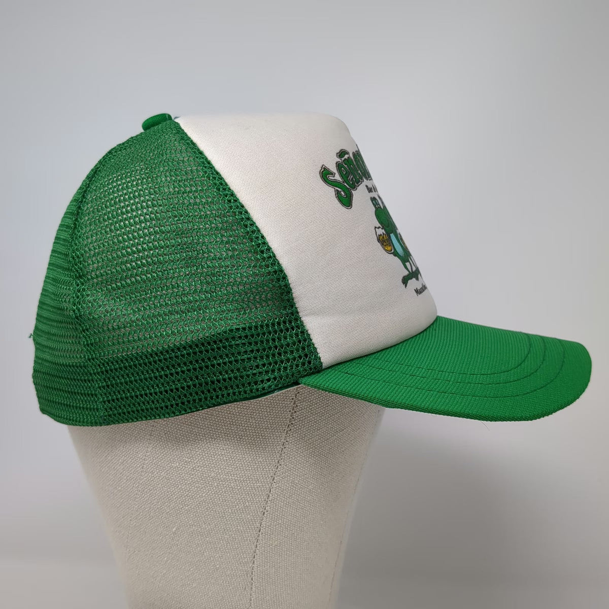Señor Frog's Trucker Hat Green One Size Snapback Mesh Mazatlan Mexico Bar Grill