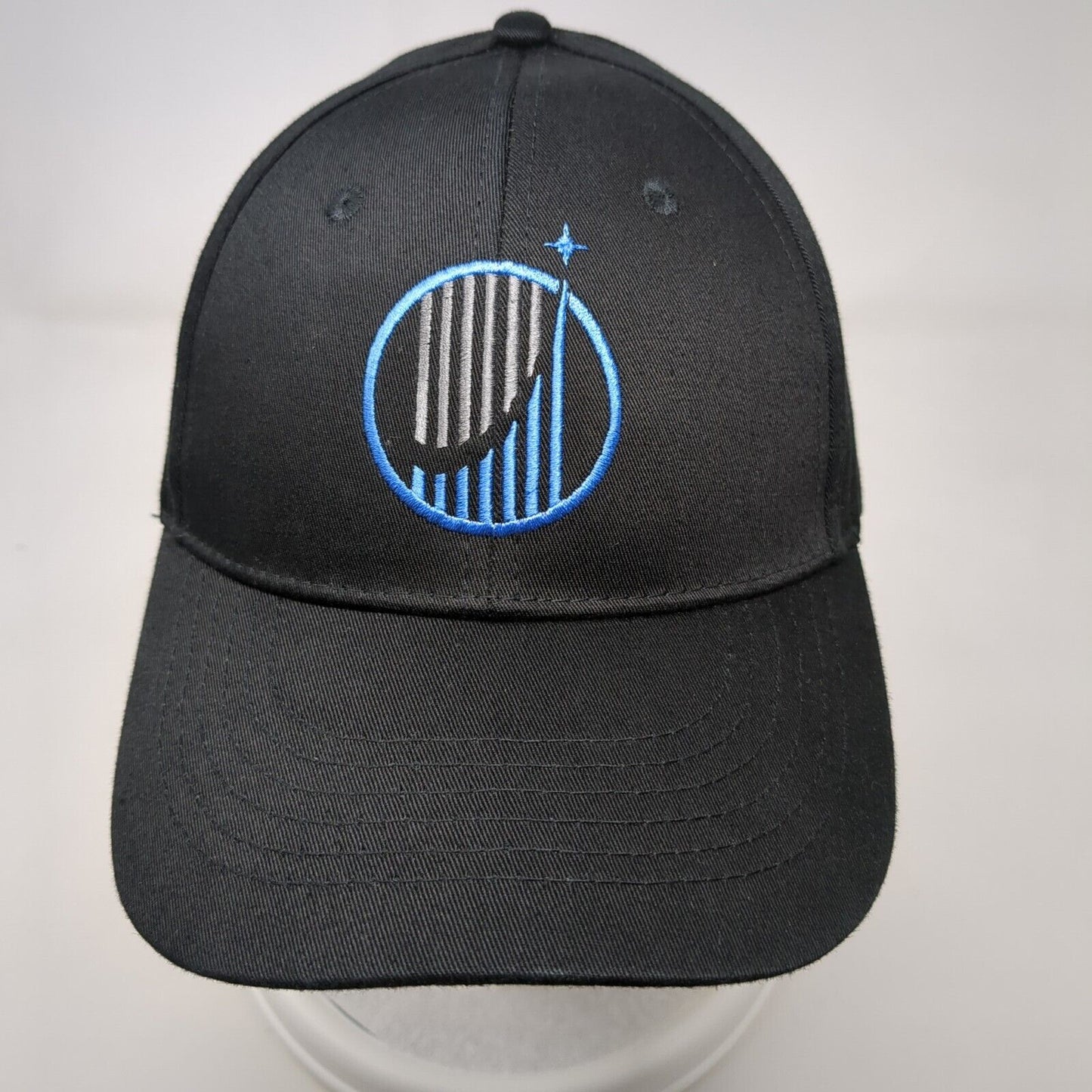Life Surge Snapback Hat Black OSFA Adjustable Embroidered Vented Holes 6 Panel