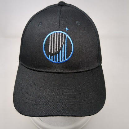 Life Surge Snapback Hat Black OSFA Adjustable Embroidered Vented Holes 6 Panel