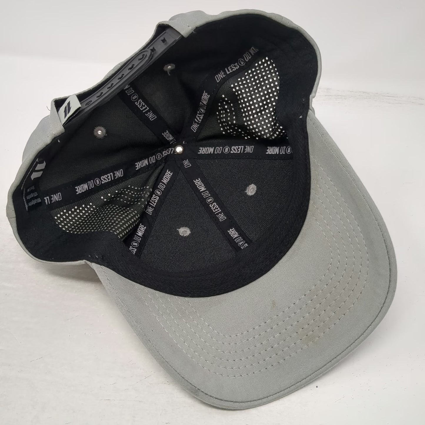 1LL Snapback Hat Gray M Perforated Sides Drytech One Less Do More Performance