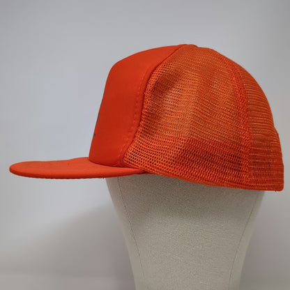 Aetna Pension Team Trucker Hat Orange L Mesh Back Snapback Polyester Cap