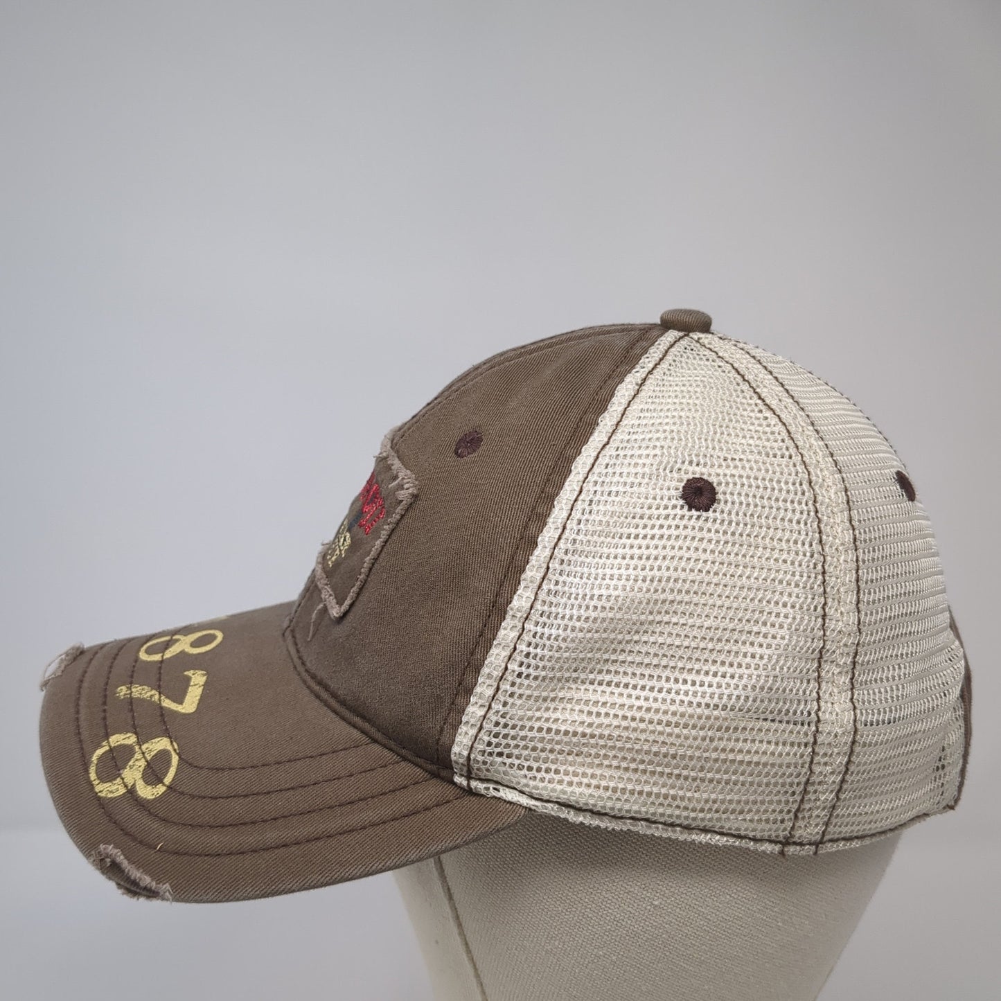 Okoboji Vintage Issue Snapback Trucker Hat Brown One Size Mesh Back