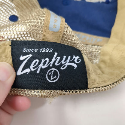 Zephyr Idaho Steelheads Trucker Hat Blue Gold One Size Mesh Snapback Sports Cap