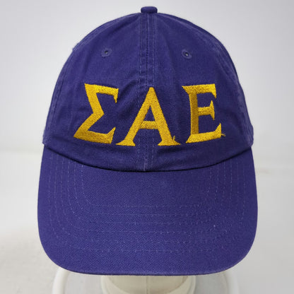 Purple Yellow Baseball Cap One Size Slideback SAE Sigma Alpha Epsilon Hat Cotton