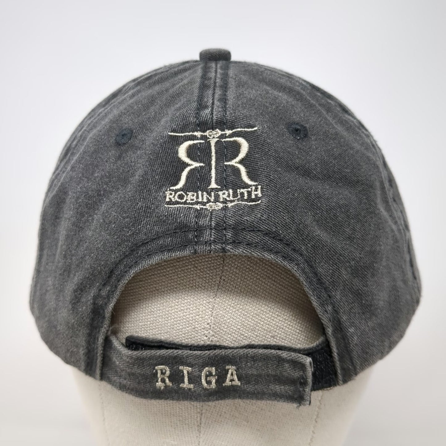 Robin Ruth Baseball Cap Gray OSFM Riga Latvia Souvenir Travel Hat Cotton Logo