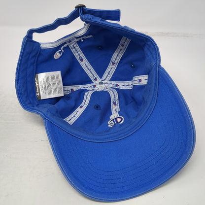 Champion Baseball Cap Blue One Size Embroidered Logo Slideback Cotton Script Hat