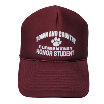 Town & Country Elementary Honor Student Trucker Hat Red OS Mesh Back Rope Nissin