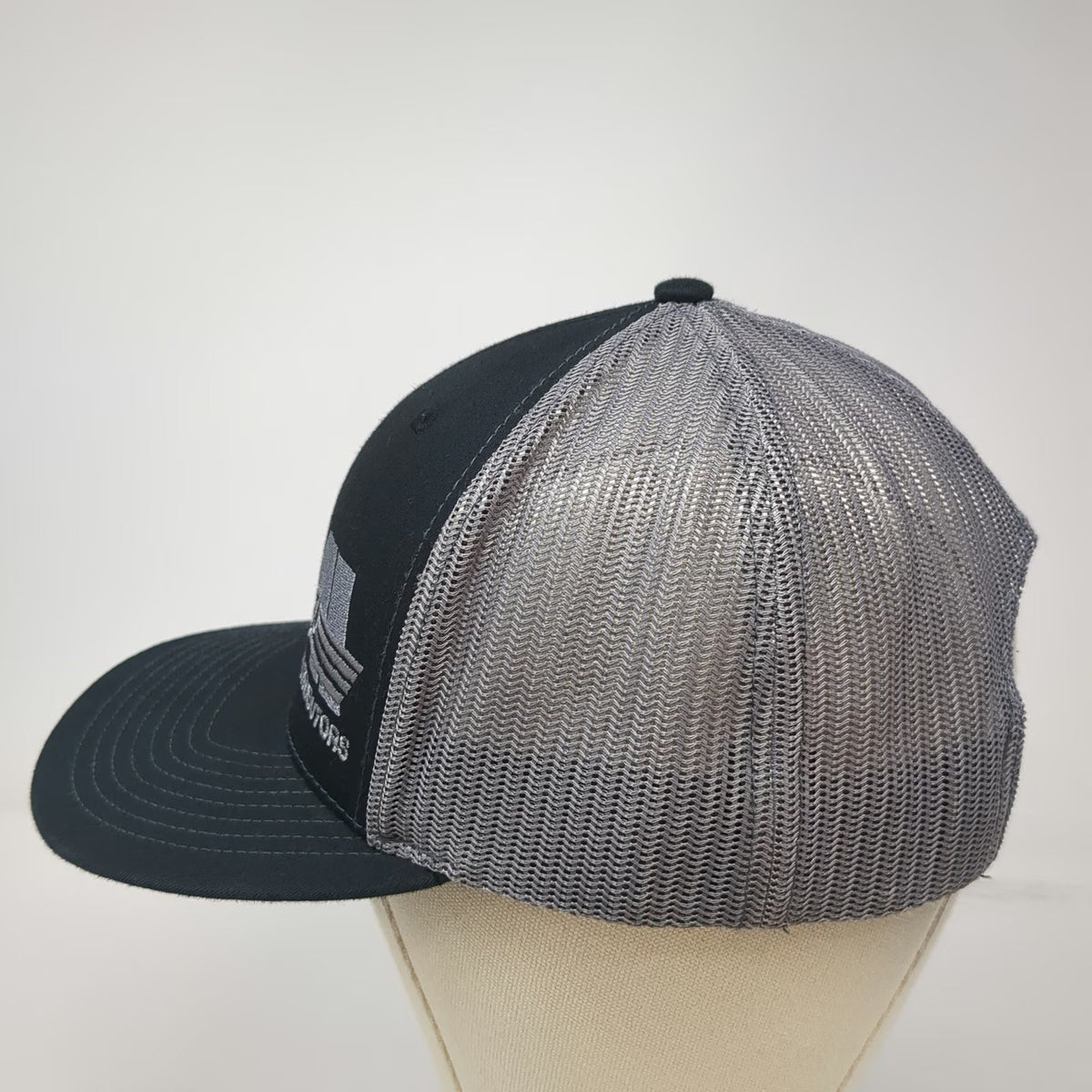 Richardson 112 Trucker Hat Black Gray One Size A&I Distributors Snapback Mesh