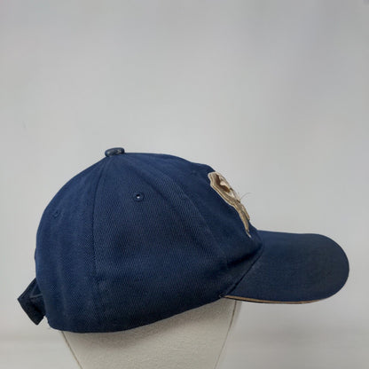 Bull Strapback Hat Blue One Size Embroidered Adjustable 6 Panel