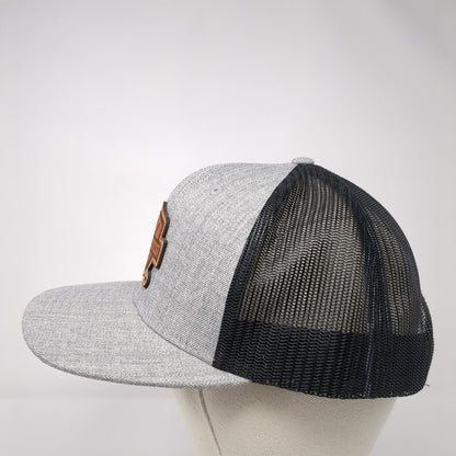 Tonaquint Leather Patch Snapback Trucker Hat Gray One Size Mesh Back