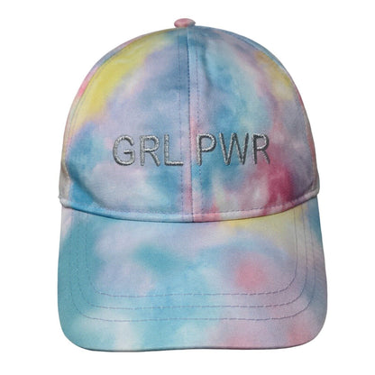 GRL PWR Strapback Hat Multicolor One Size Adjustable Tie Dye Wonder Nation