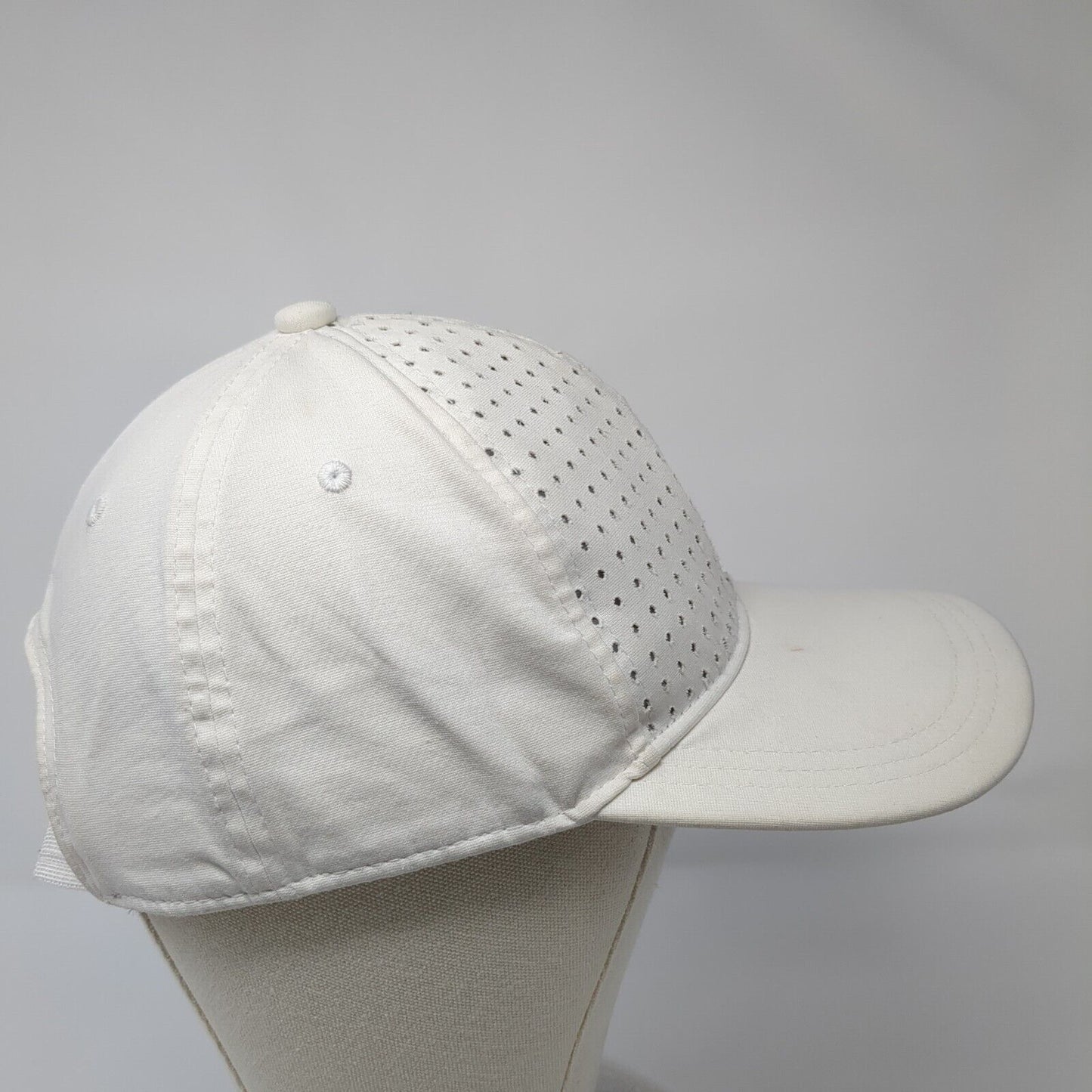 Unbranded Strapback Hat White OSFA Solid Adjustable Perforated