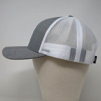 Hurley Trucker Hat Gray One Size White Logo Snapback Mesh Baseball Cap Yupoong