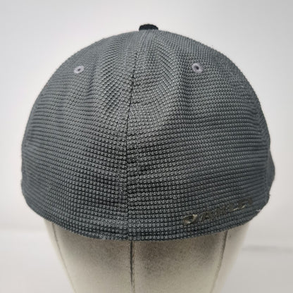 Oakley Baseball Cap Hat Gray Black XL Textured Honeycomb A-Flex Fitted Stretch