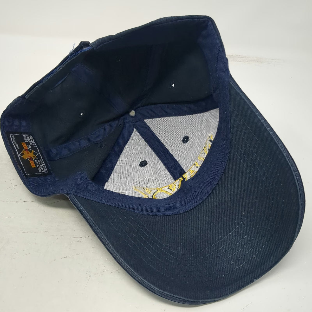 Eagle Crest US Navy Blue Baseball Cap Hat One Size Strapback Yellow Embroidered