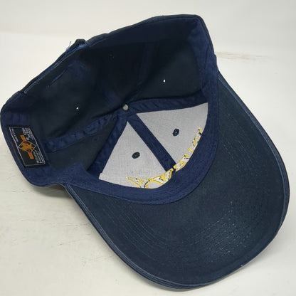 Eagle Crest US Navy Blue Baseball Cap Hat One Size Strapback Yellow Embroidered