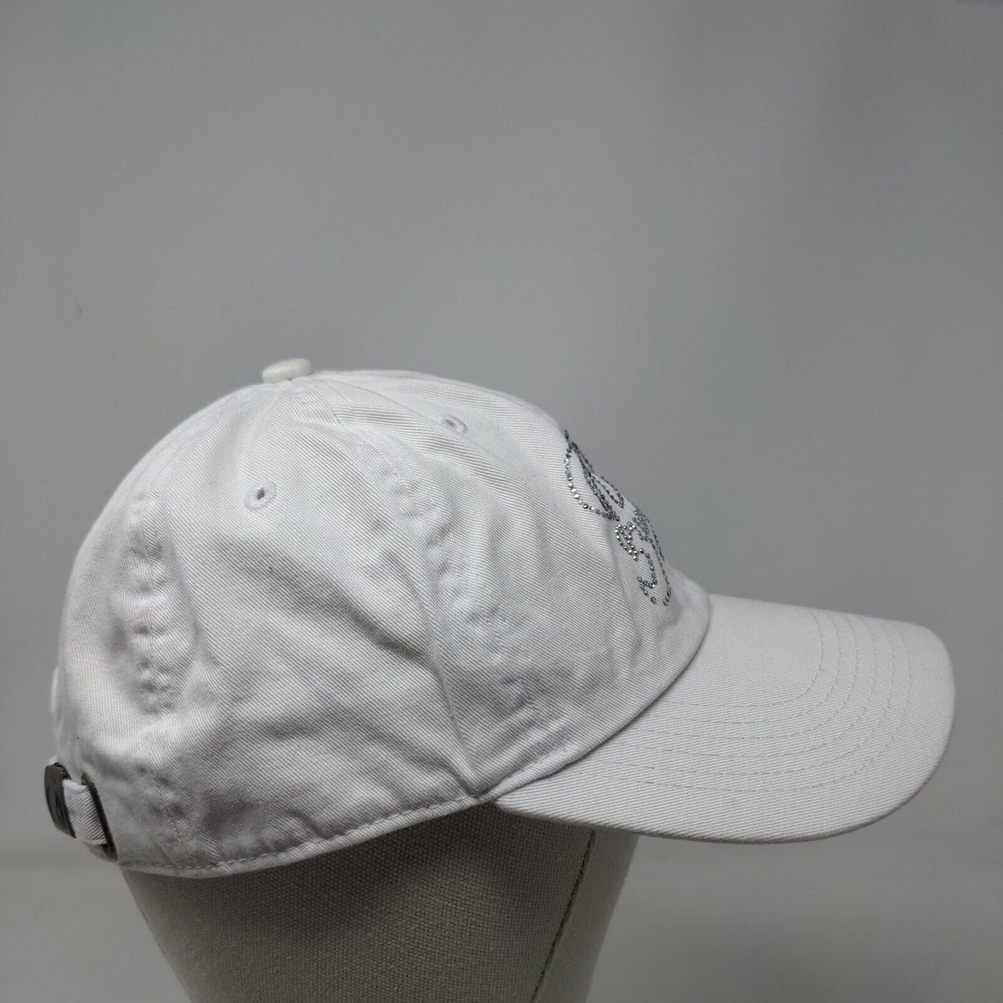 Puerto Rico Slideback Hat White OSFA Newhattan Rhinestone Bling