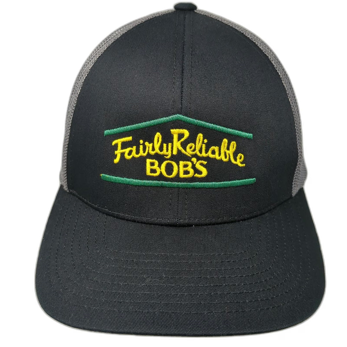 Pacific Headwear Trucker Hat Black One Size Mesh Back Snapback Embroidered Logo