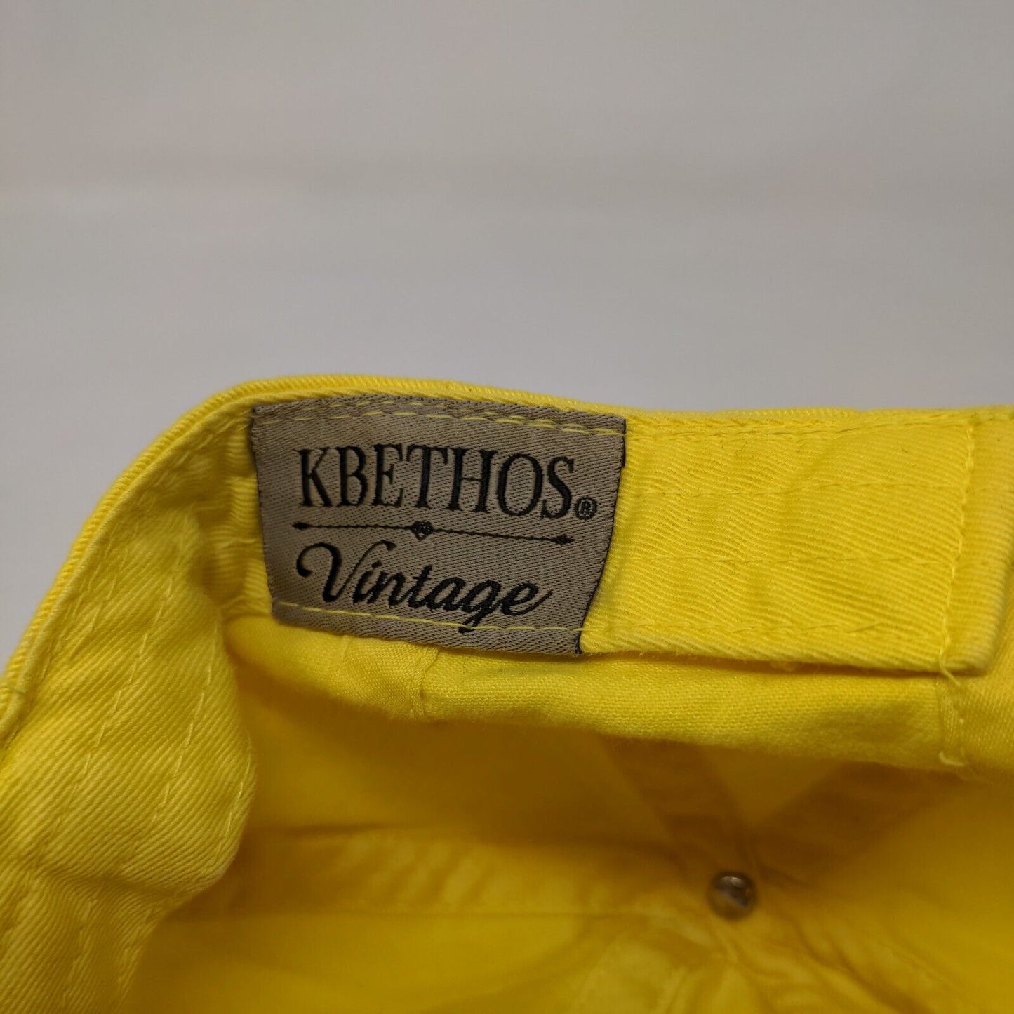 KB ETHOS Vintage Slideback Hat Yellow One Size Adjustable 6 Panel Blank