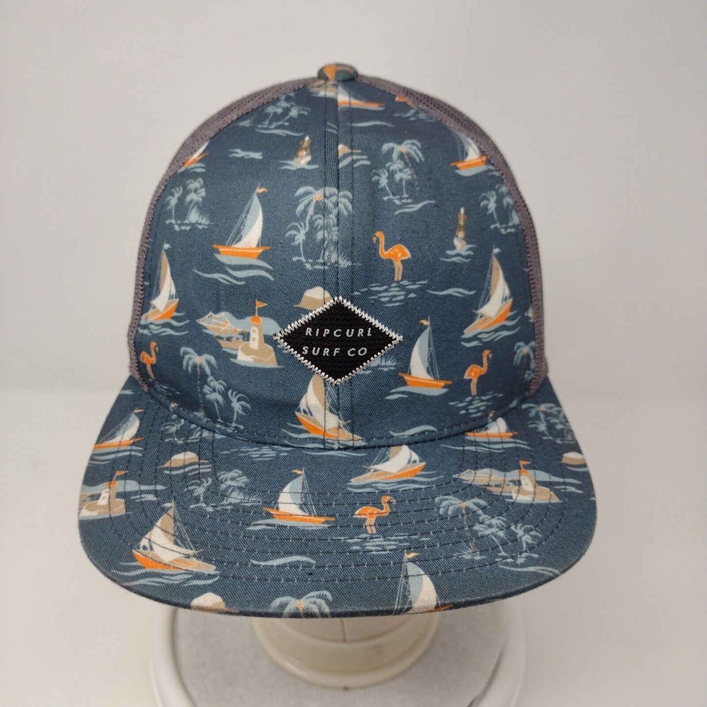 Rip Curl Surf Co Snapback Mesh Back Trucker Hat Multi One Size Flamingo