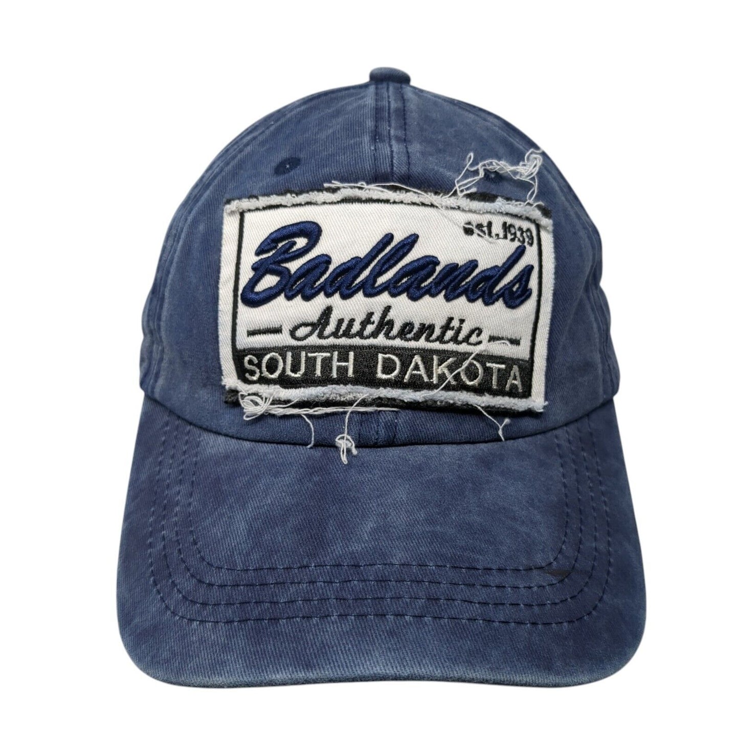 Badlands South Dakota Patch Strapback Hat Blue One Size Adjustable