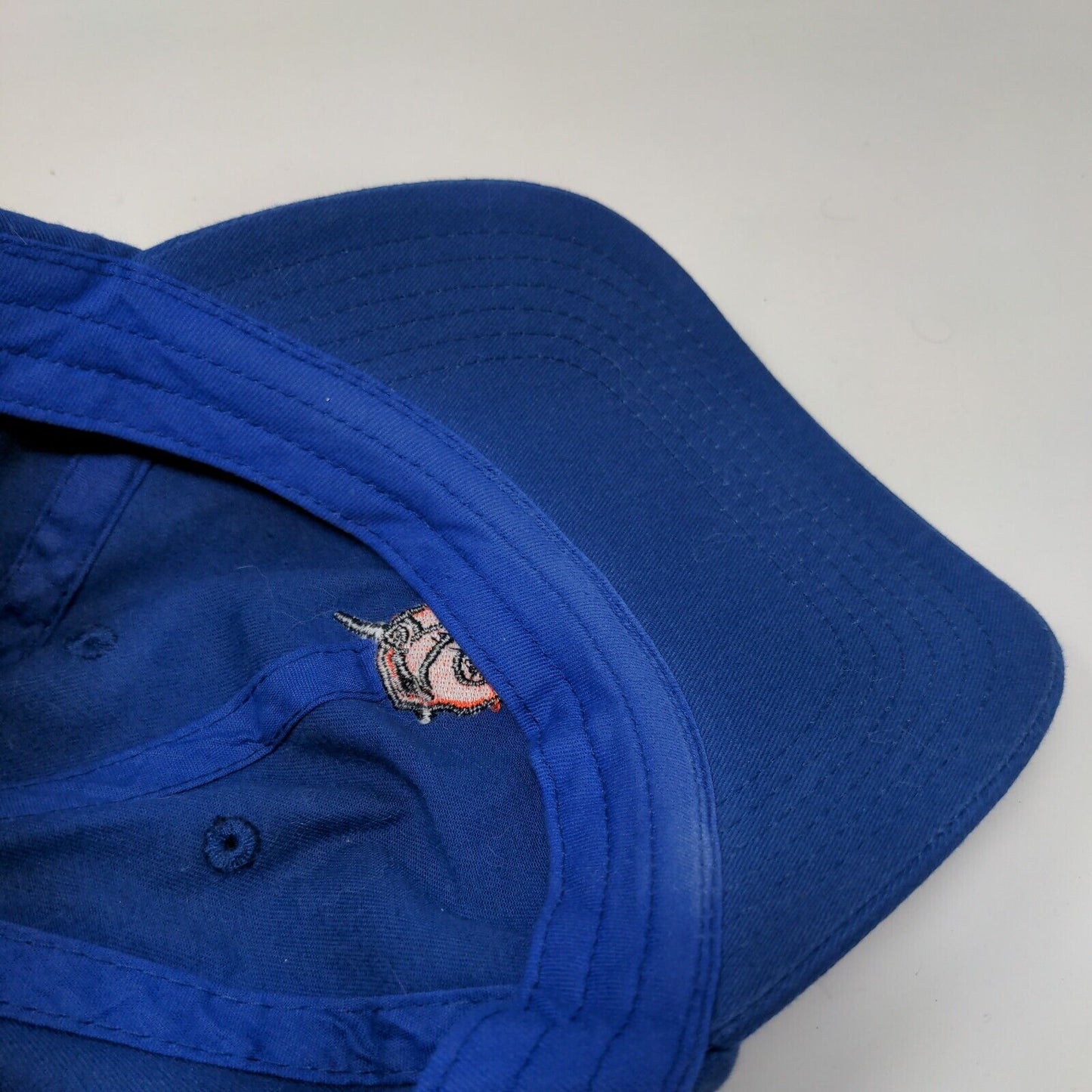 Unbranded Slideback Hat Blue One Size Adjustable Embroidered Vented Holes Cotton