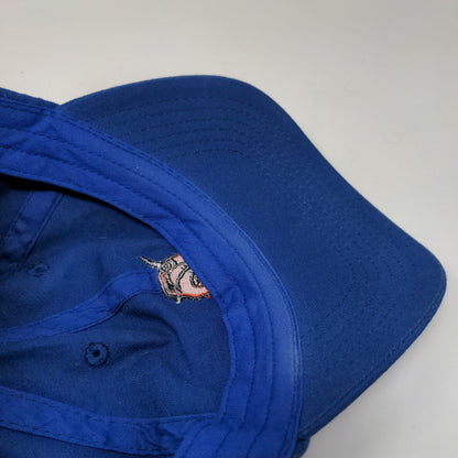 Unbranded Slideback Hat Blue One Size Adjustable Embroidered Vented Holes Cotton