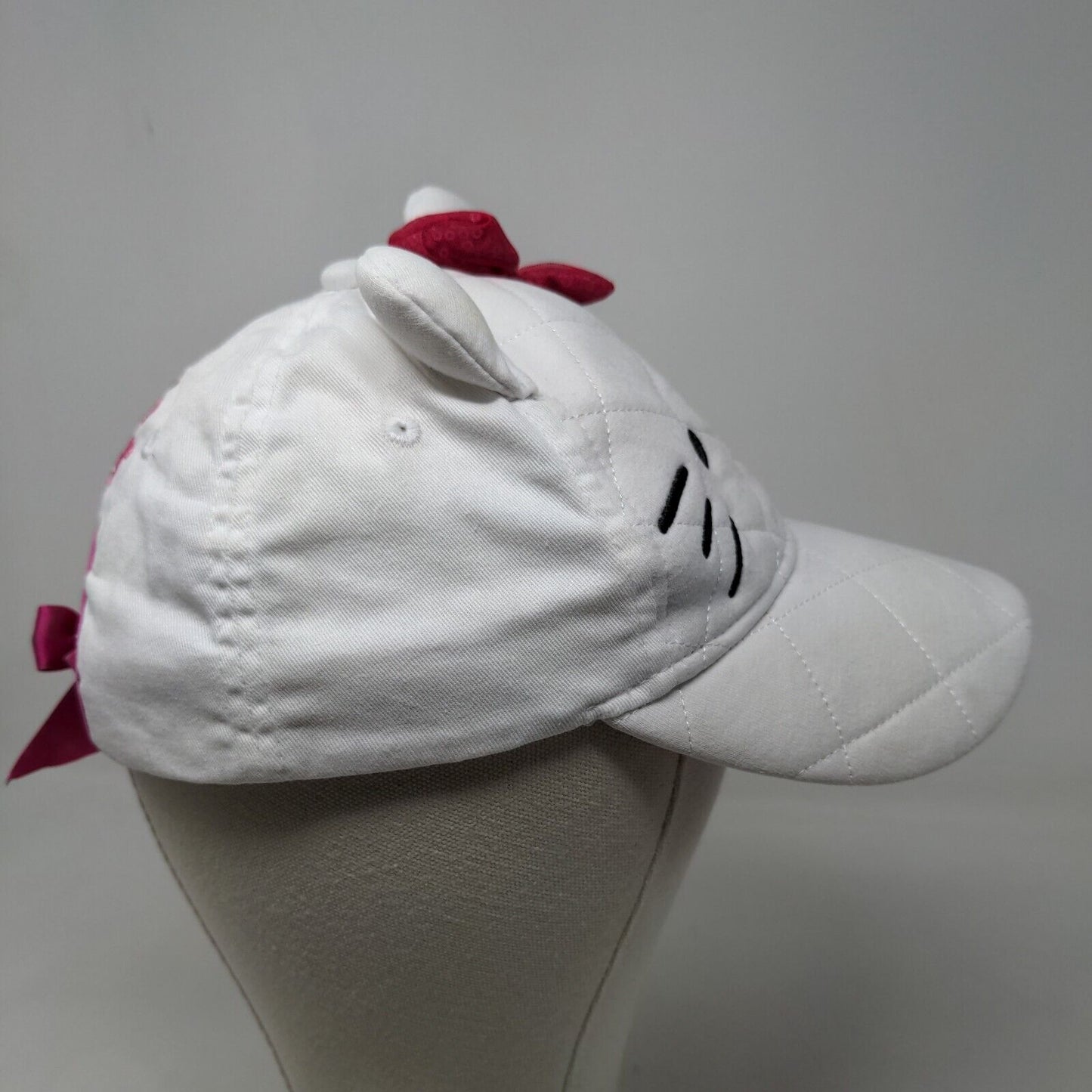 Hello Kitty Sanrio Girl's Strapback Hat White Size OSFM Embroidered Face Logo