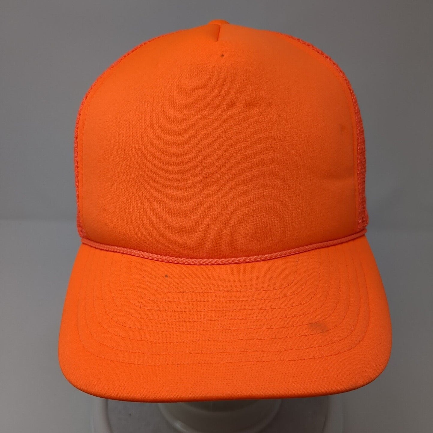 Mohr's Snapback Trucker Hat Orange One Size Adjustable Mesh Back Blank Rope