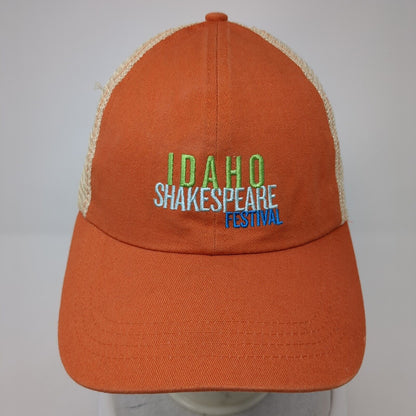 Idaho Shakespeare Festival Trucker Hat Orange One Size Mesh Back