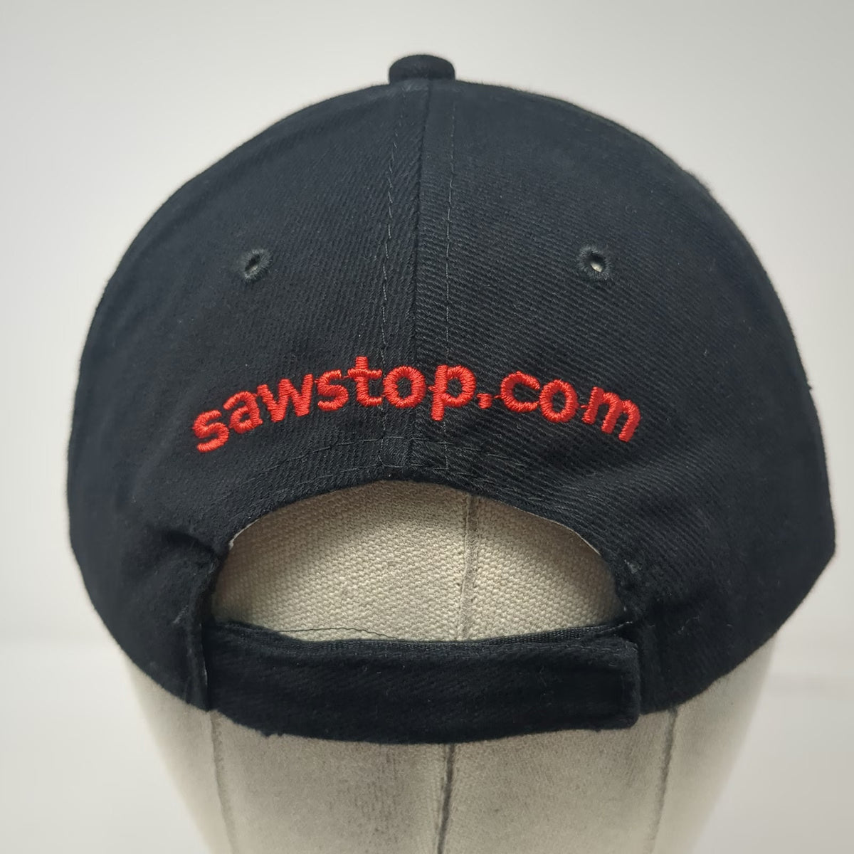 SawStop Baseball Cap Black One Size Strapback Embroidered Sandwich Bill Tool Hat