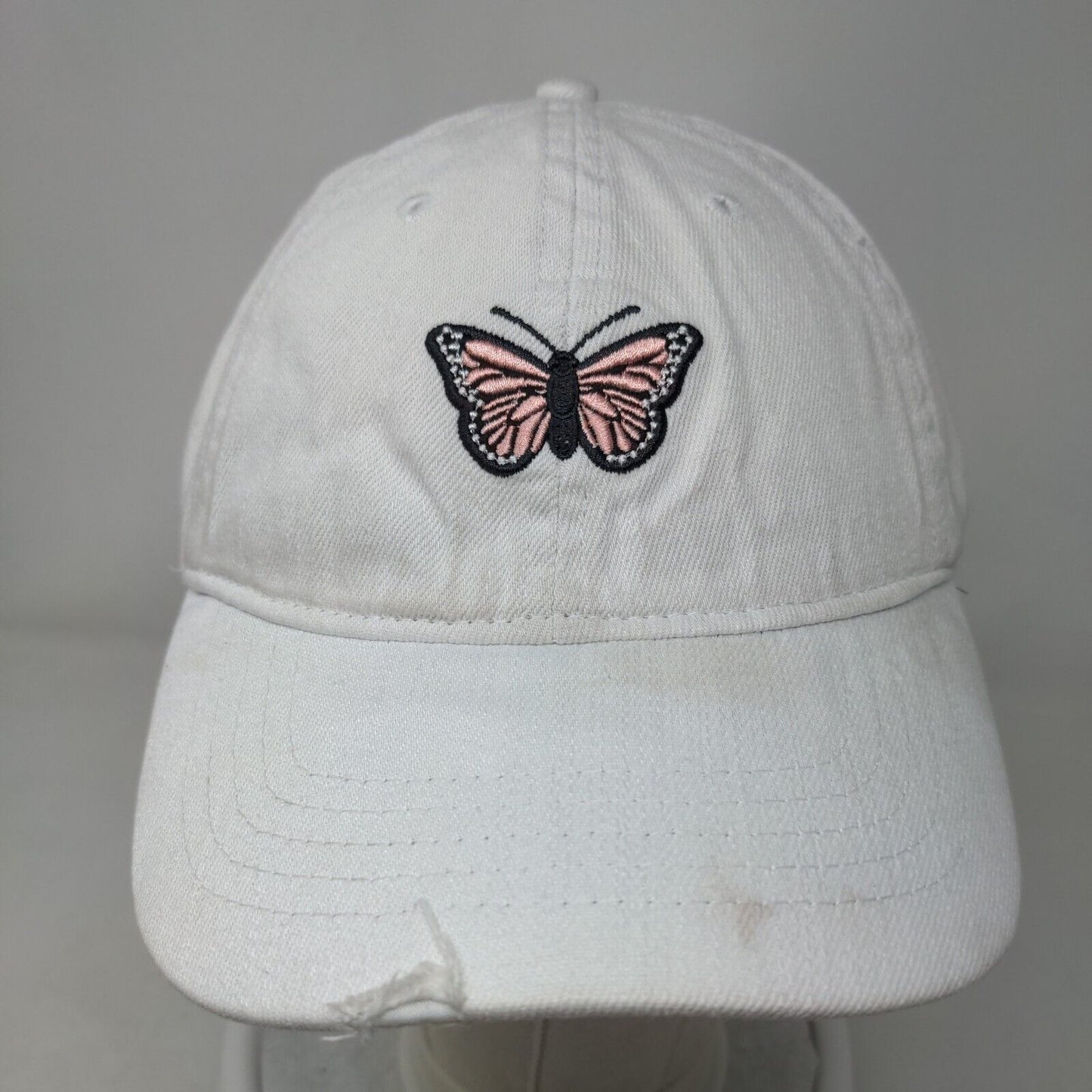 Butterfly Slideback Hat Blue OSFM Embroidered Adjustable 6 Panel