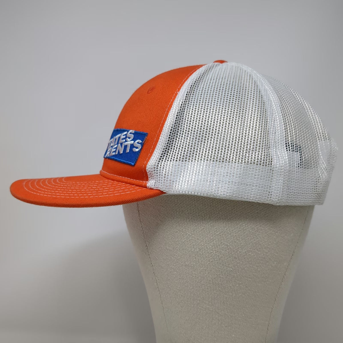 Port Authority Trucker Hat Orange One Size Tates Rents Patch Mesh Snapback Cap