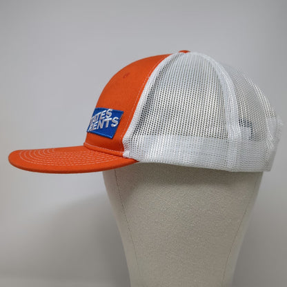 Port Authority Trucker Hat Orange One Size Tates Rents Patch Mesh Snapback Cap