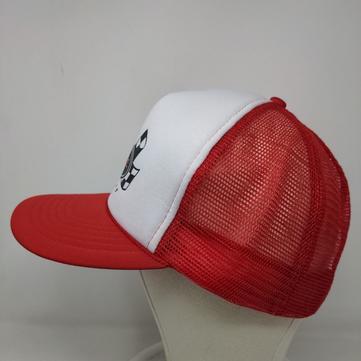 KC Men's Snapback Mesh Back Trucker Hat Red White OSFA Invincible Racing