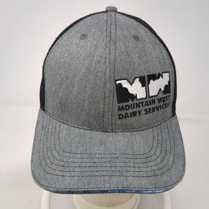 360 Apparel Trucker Hat Gray One Size Mesh Back Snapback Dairy Services Flag