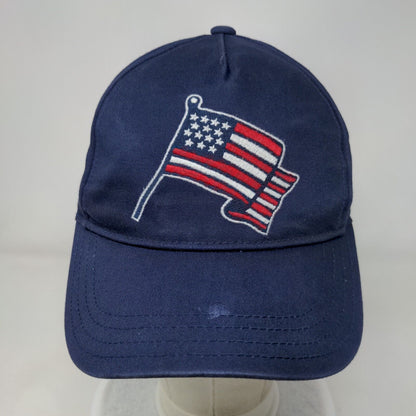 American Flag Snapback Hat Blue Large Embroidered Adjustable Gymboree